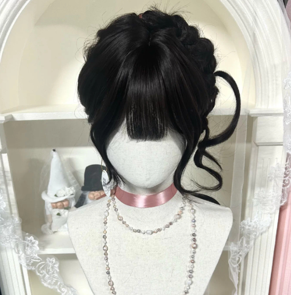 Custom Braided Wig Sweet-girl Style Full-head Wig With Side-updo photo 2