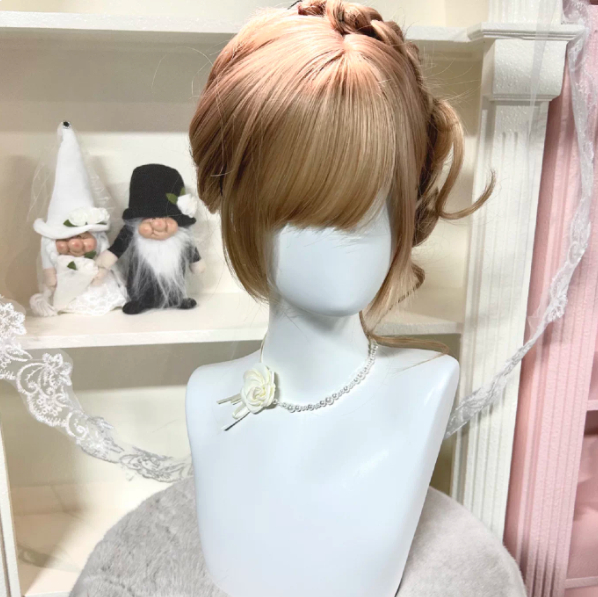Custom Braided Wig Sweet-girl Style Full-head Wig With Side-updo photo 3