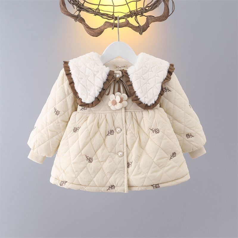New Stylish Cotton-padded Coat For Baby Girls Childrens Quilted Winter Wear photo 1