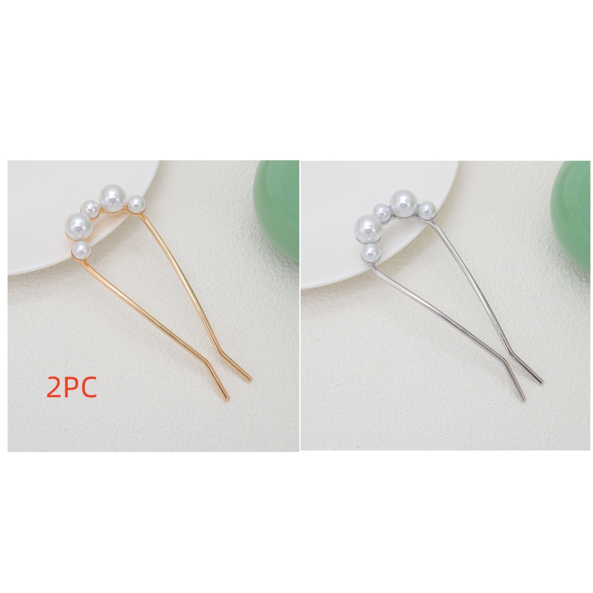 Fashion All-match Simple Pearl U-shaped Hair Clasp photo 4
