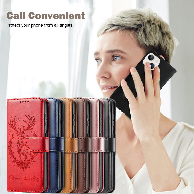 Deer-print Leather Case Phone Protector photo 1