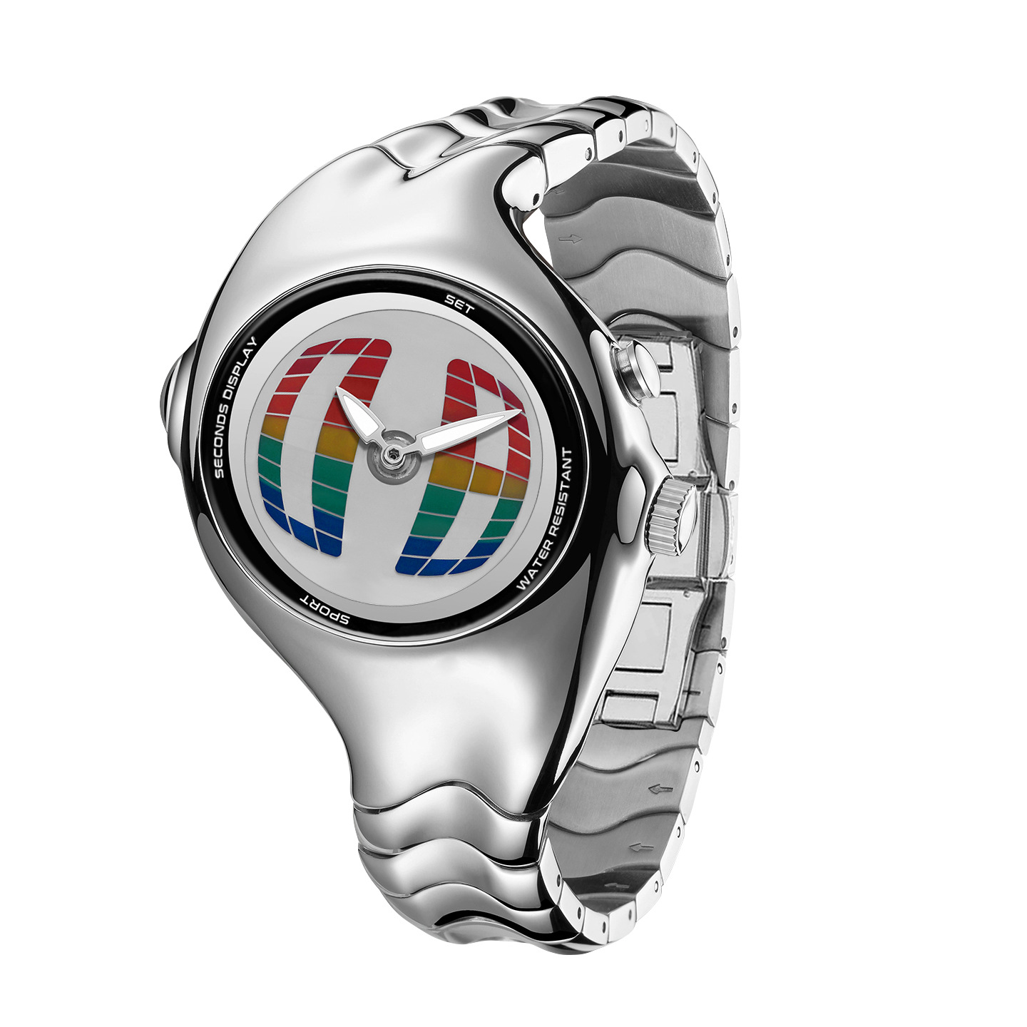 Mens Twisted Vintage Asymmetric Dual-Display Watch photo 4