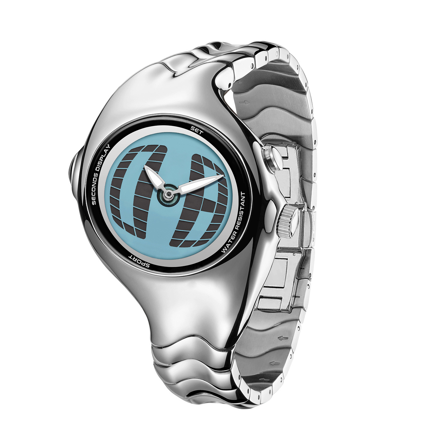 Mens Twisted Vintage Asymmetric Dual-Display Watch photo 5