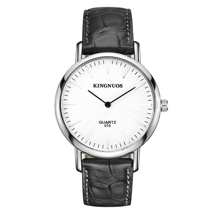 Stylish And Minimalist Two-hand Leather-strap Watch For Men And Women photo 4