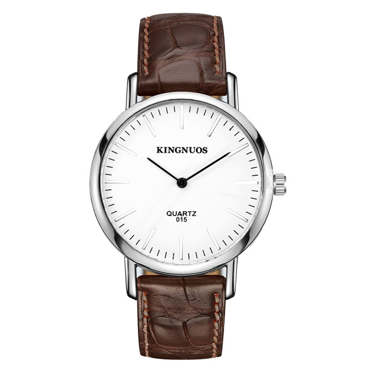 Stylish And Minimalist Two-hand Leather-strap Watch For Men And Women photo 5