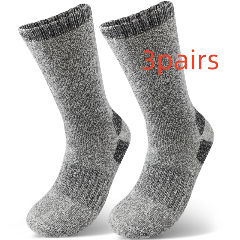 Mens Winter Fleece-Lined Thermal Mid-Crew Socks For Outdoor Sports And Hiking photo 4