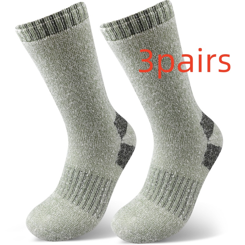Mens Winter Fleece-Lined Thermal Mid-Crew Socks For Outdoor Sports And Hiking photo 5