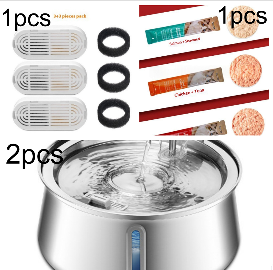 All Stainless Steel Pet Water Dispenser Round Runway Type Large Capacity Dogs And Cats Water Dispenser photo 4