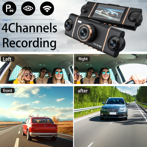 Four-lens Dashcam With Four WiFi Channels Infrared Night Vision And Ultra-thin Design photo 1