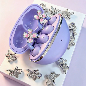 Full Diamond Bow Ear Earrings Ear Clip Wireless Headphones photo 8