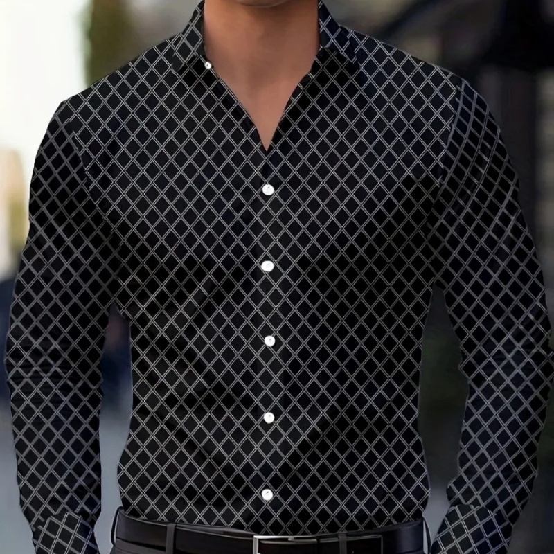 Autumn Men's Loose 3D Striped Shirt photo 1