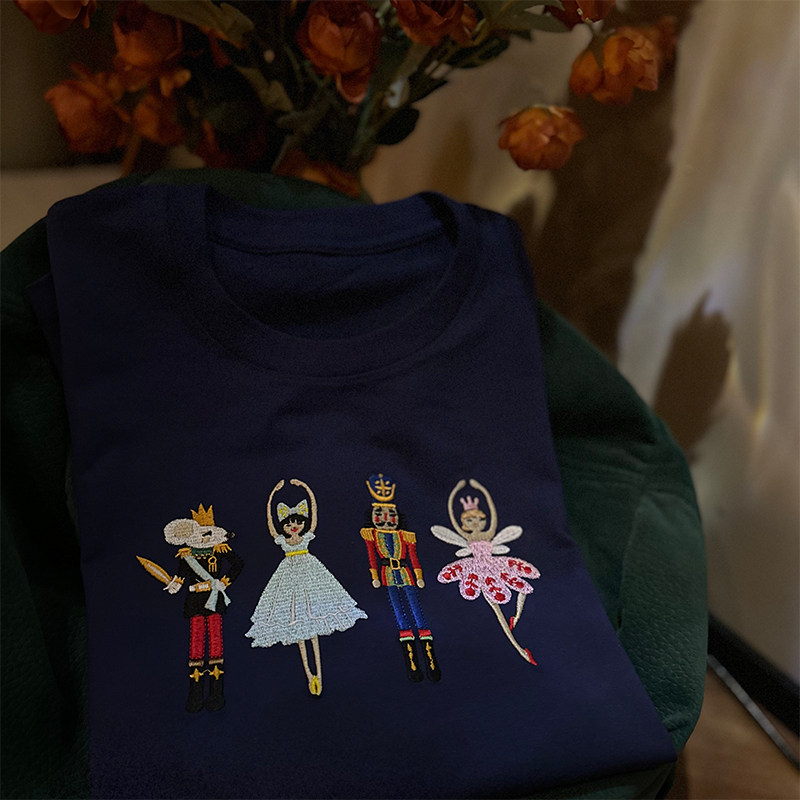 Embroidered Vintage Versatile Short-sleeve Cotton Top photo 3