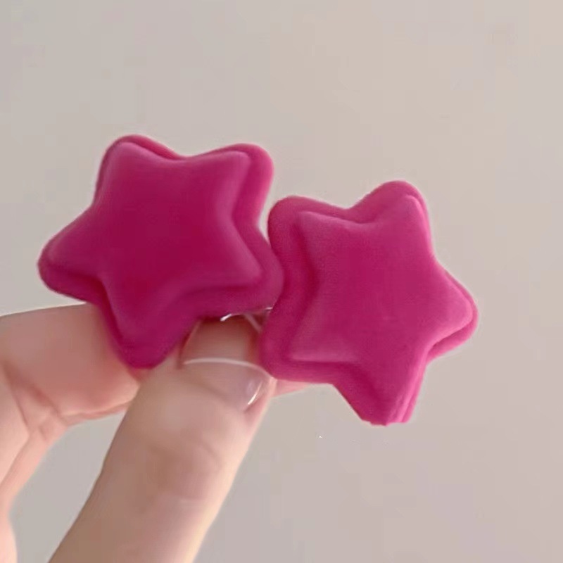 AutumnWinter Cozy Flock finished Small Five pointed Star Hair Clip photo 6