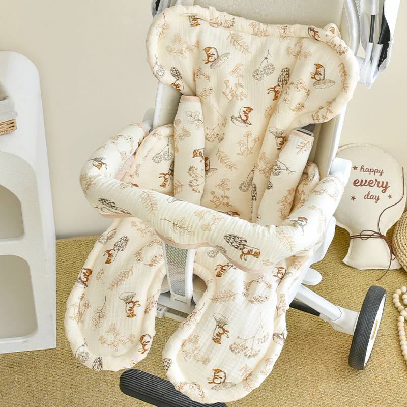 Babys Pure Cotton Thickened Stroller Pad Seat Cushion And Armrest Backrest photo 8
