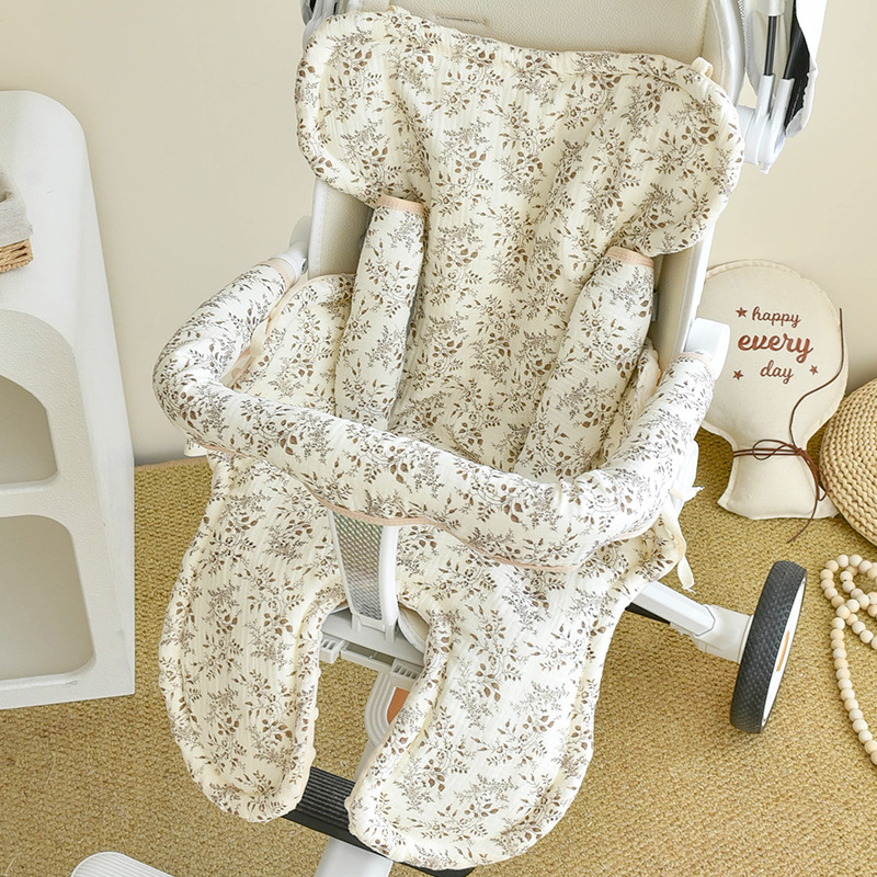 Babys Pure Cotton Thickened Stroller Pad Seat Cushion And Armrest Backrest photo 6