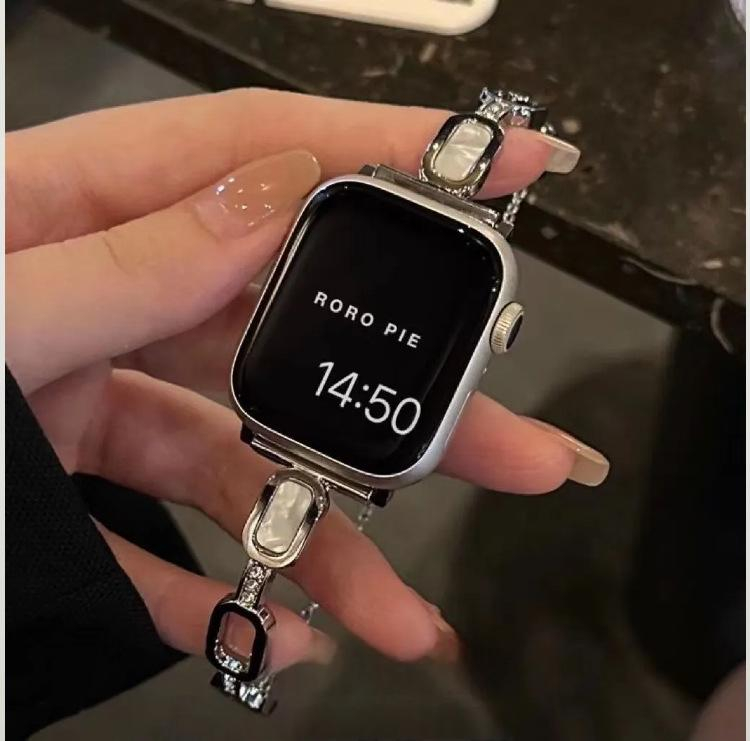 Versatile Square-cut Hollow Mother-of-pearl Fashion Watch Strap photo 2
