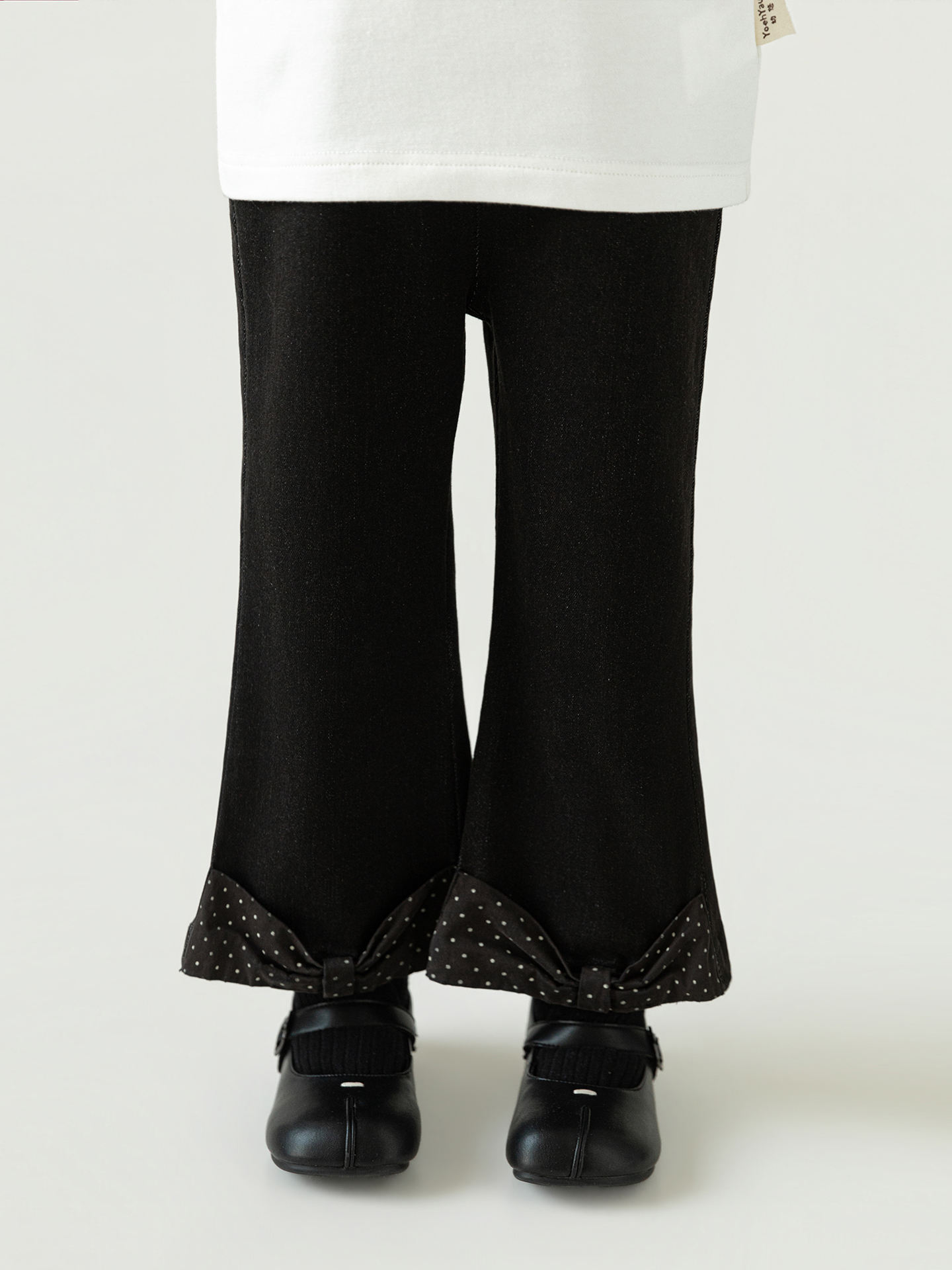 Girls' Children's Polka-dot Bow Flare Pants photo 2
