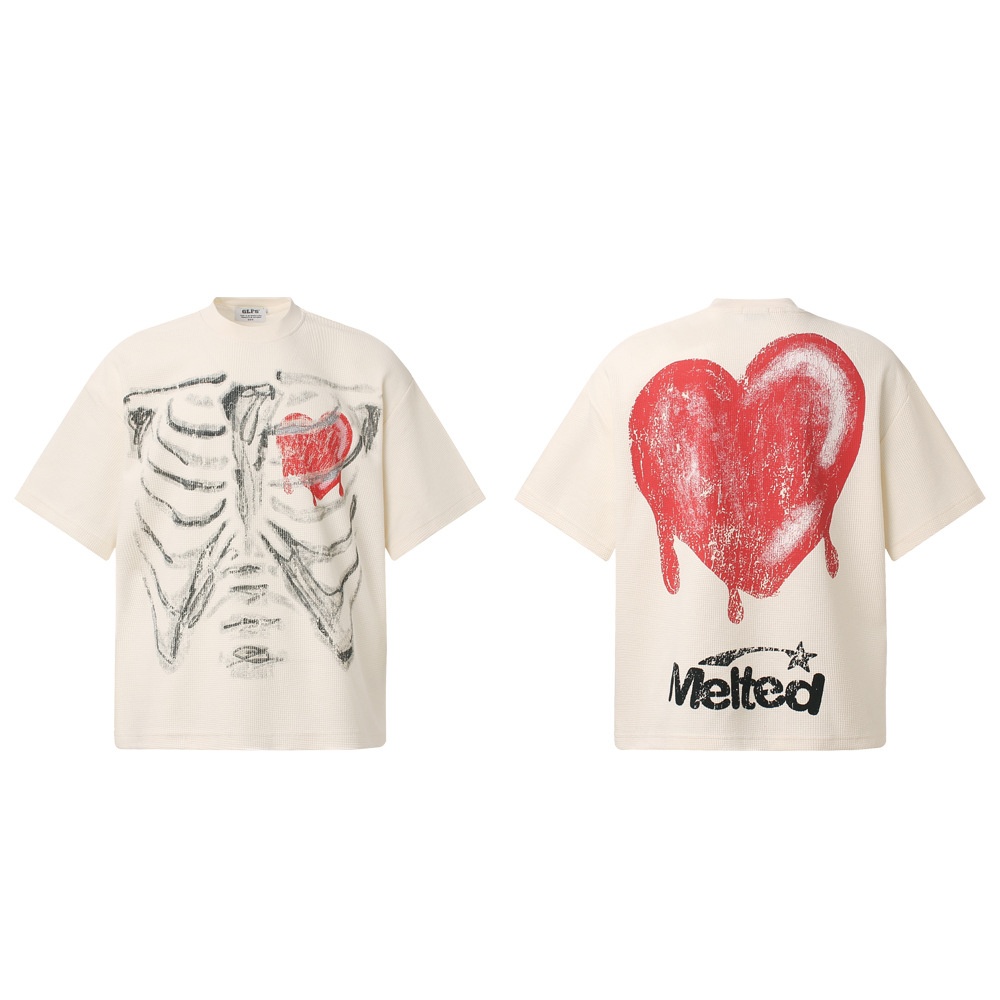 Humanoid Skeleton Melting Into A Heart Men's Short-sleeve Shirt photo 2