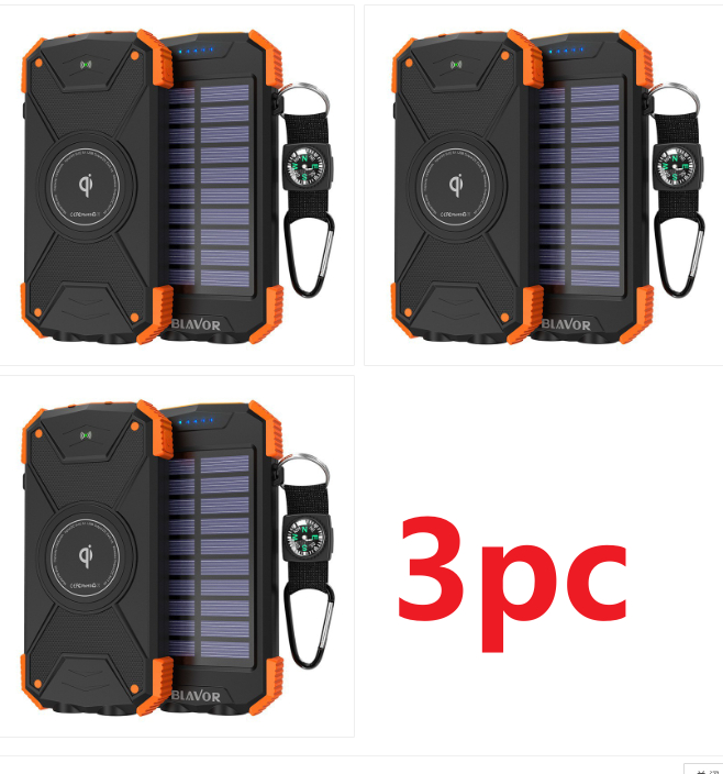 Solar-Powered Wireless Power Bank, 10,000 MAh, IP66 Waterproof Charger, Portable Outdoor Emergency Mobile Power Source photo 8