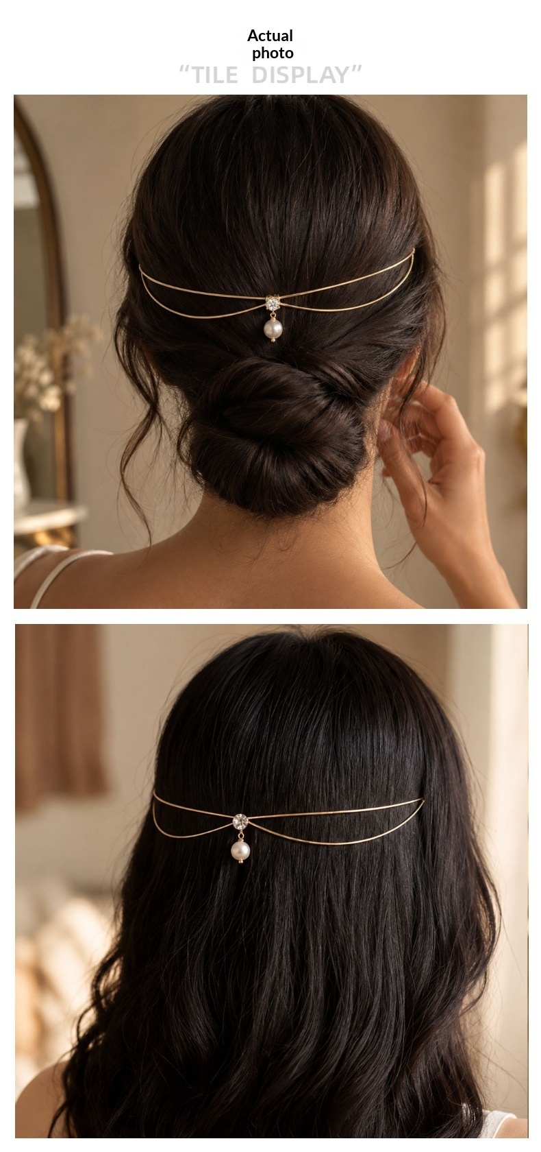Retro Pearl Rhinestone Headband Hair Accessory For Women photo 5