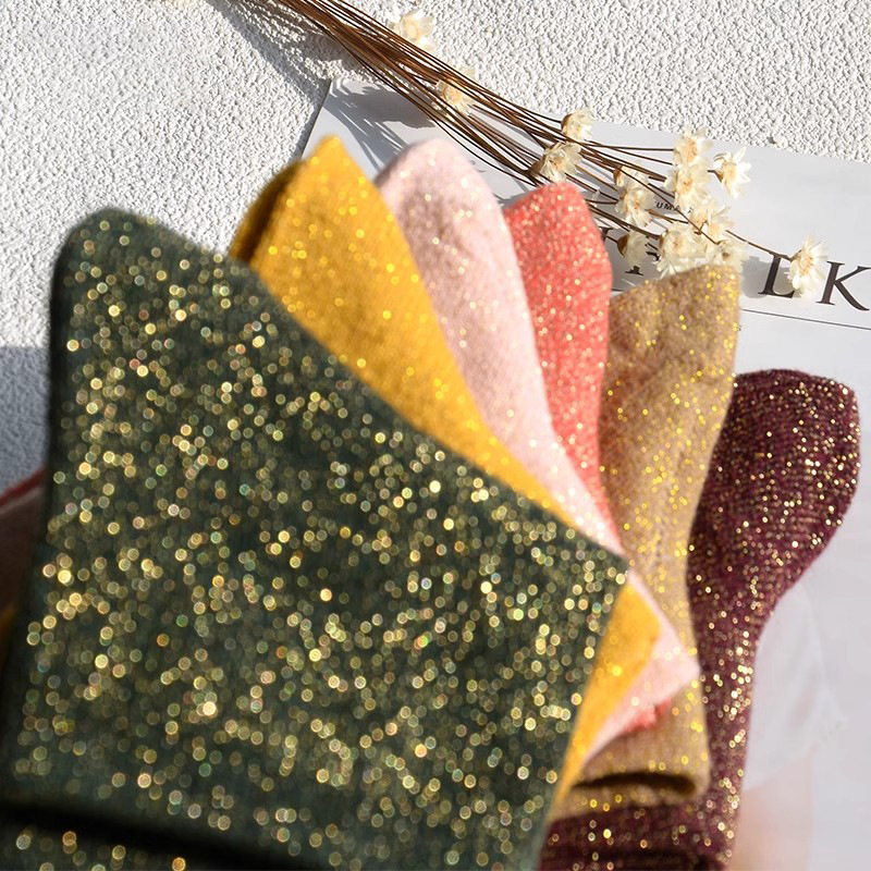 Women's Glitter Ribbed Mid Calf Slouch Socks photo 1