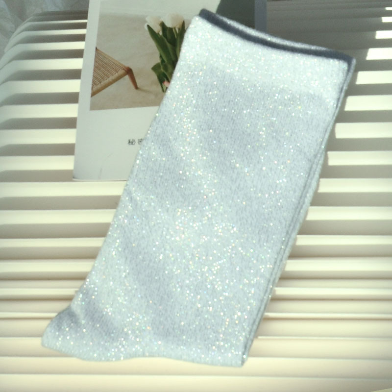 Women's Glitter Ribbed Mid Calf Slouch Socks photo 8