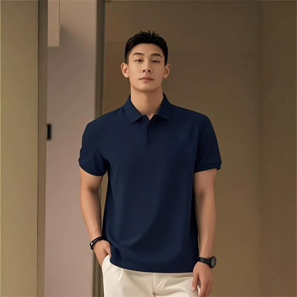 Summer-cool Slightly Mature American-style Lapel Straight-shoulder T-shirt photo 1