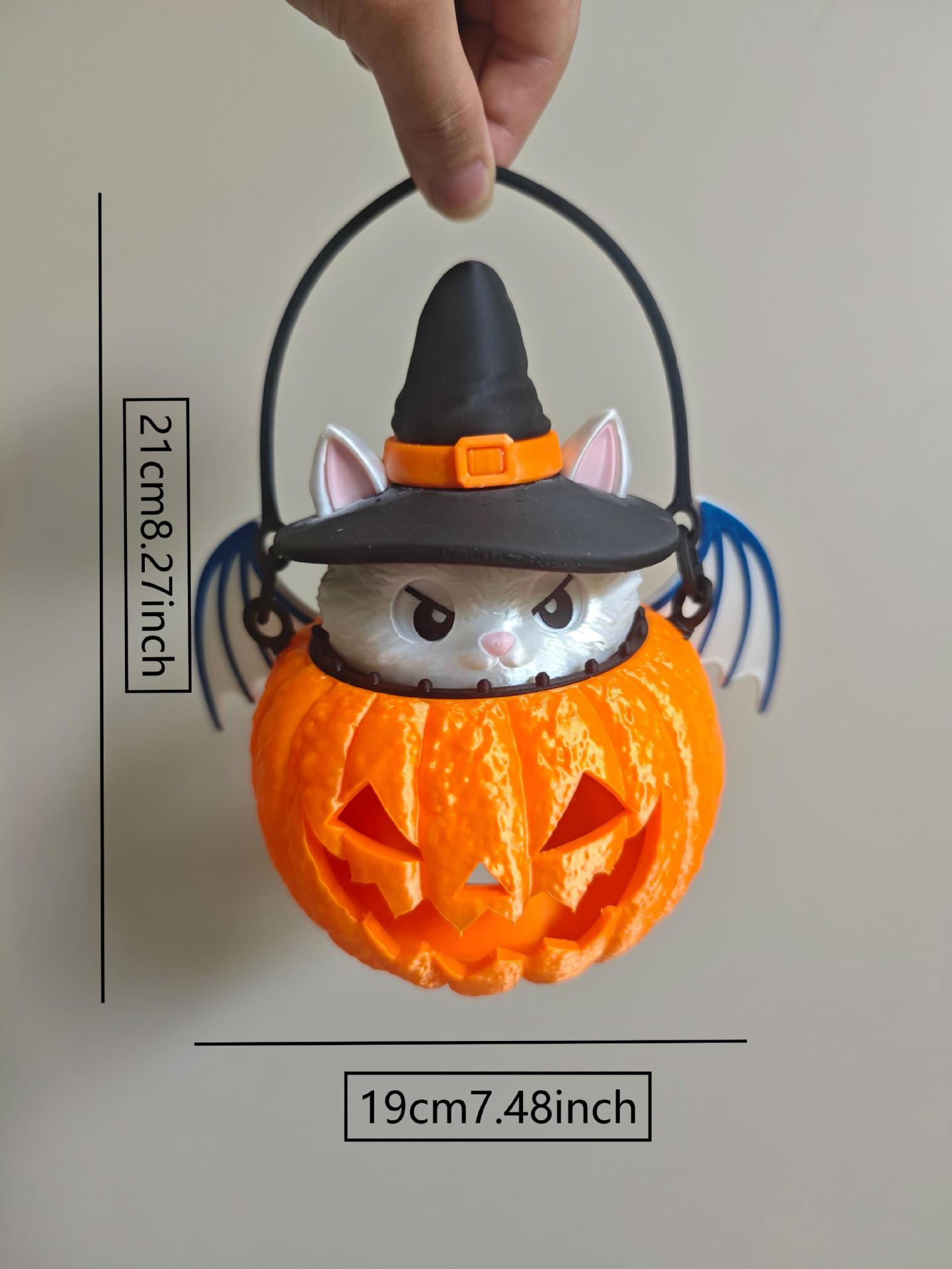 Halloween Cat Pumpkin Decorative Light - Festive Tabletop Ornament for Holiday Party Home Decoration photo 5
