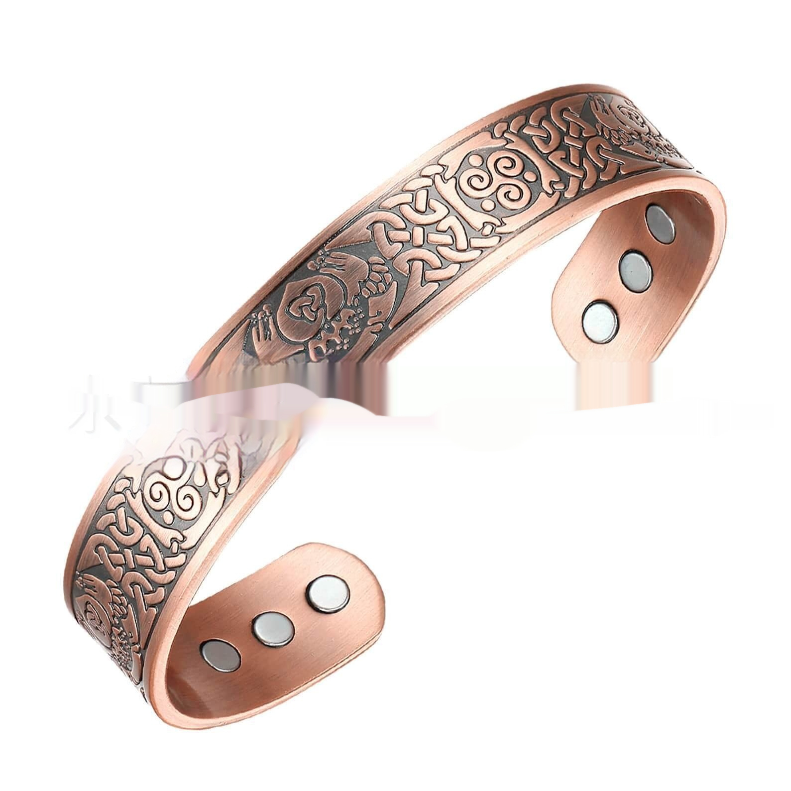 Men's Patterned Magnetic Red Copper Bracelet photo 1