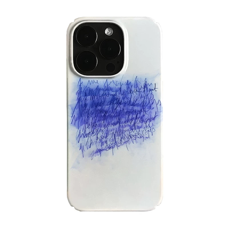 Blue Chaotic Handwriting Art Film Phone Case photo 3