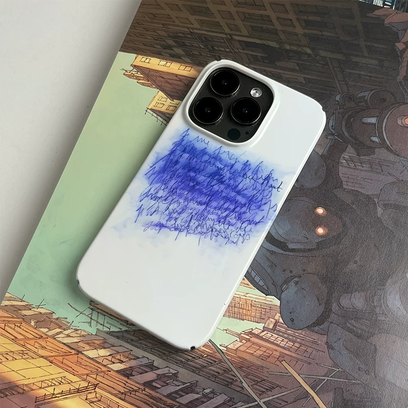 Blue Chaotic Handwriting Art Film Phone Case photo 5