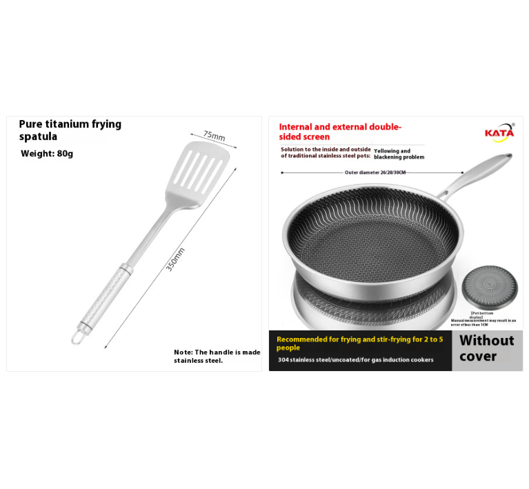 Stainless Steel Frying Pan Household Uncoated Induction Cooker Applicable To Gas Stove photo 3
