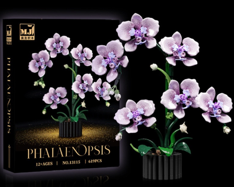 High-grade Orchid Preserved Two-tone Petal Assembly Building Block Flower Creative Decorative Piece photo 7