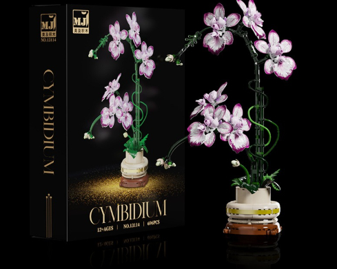 High-grade Orchid Preserved Two-tone Petal Assembly Building Block Flower Creative Decorative Piece photo 4