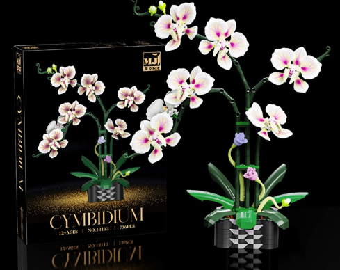 High-grade Orchid Preserved Two-tone Petal Assembly Building Block Flower Creative Decorative Piece photo 5
