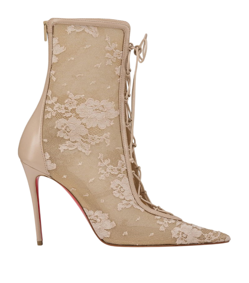 Sexy Sheer High-heeled Lace-up Ankle Boots photo 2