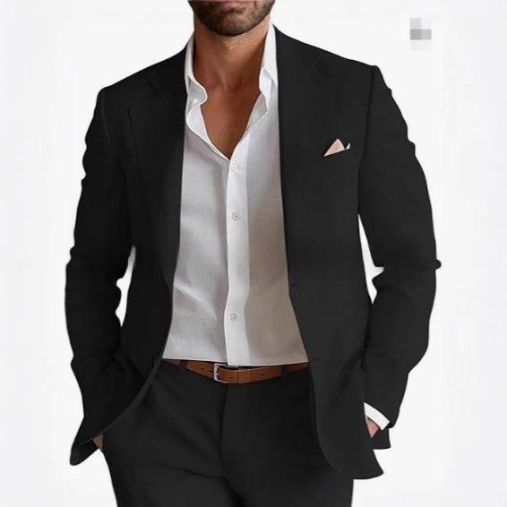 Men's  Linen Business-casual Suit Set photo 1