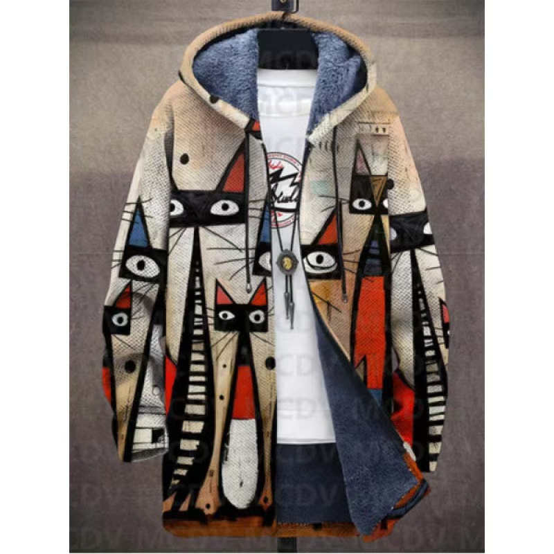 Winter Printed Fleece-lined Thickened Windproof Jacket photo 4