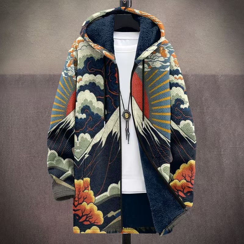 Winter Printed Fleece-lined Thickened Windproof Jacket photo 3