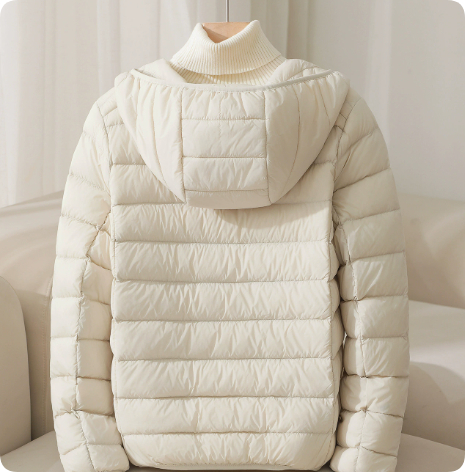 White Duck Down Lightweight Down Coat photo 5