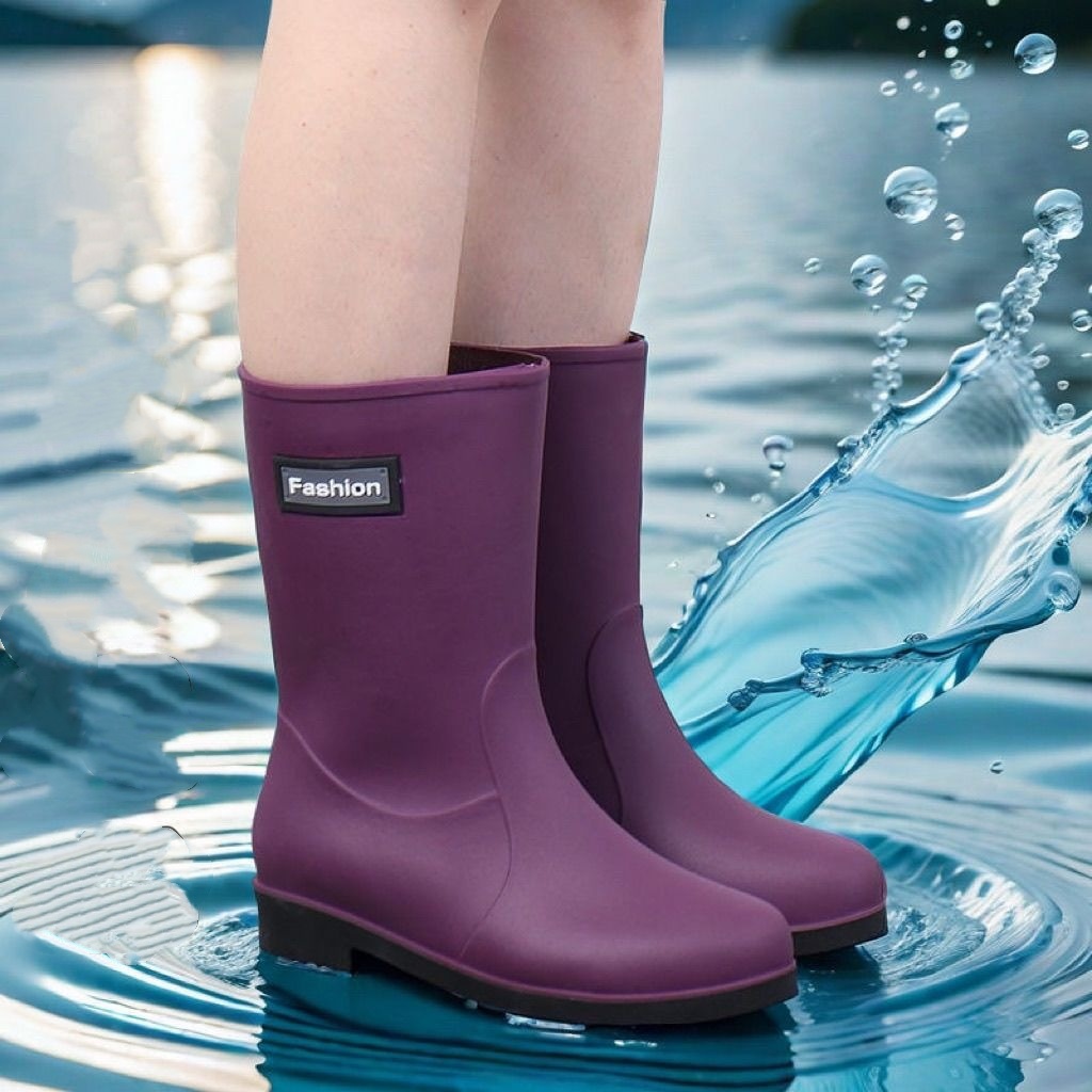 Women's Non-slip Mid-calf Soft Bottom Rain Boots photo 5