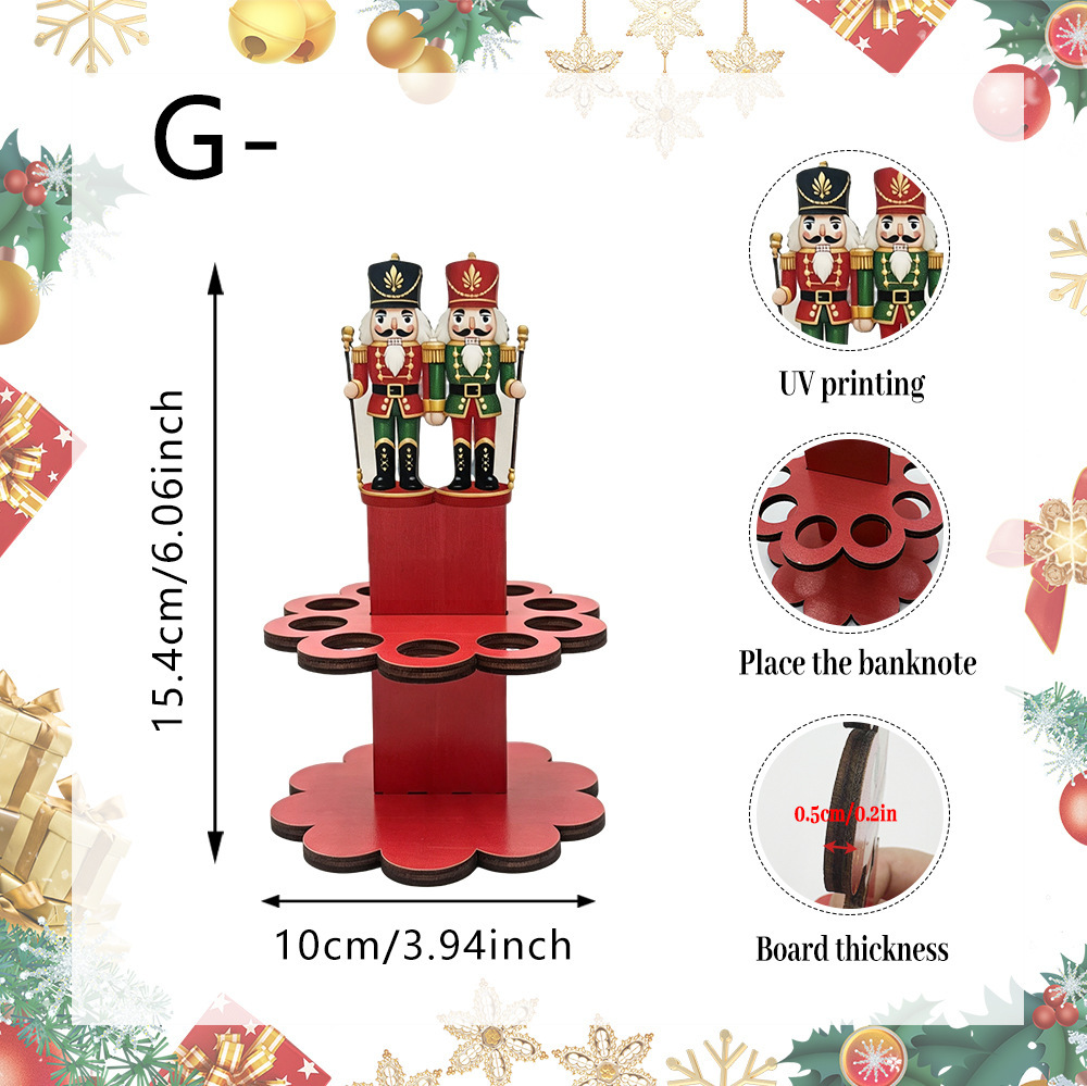 Wooden Christmas Santa Snowman Money Saving Table Decor photo 8