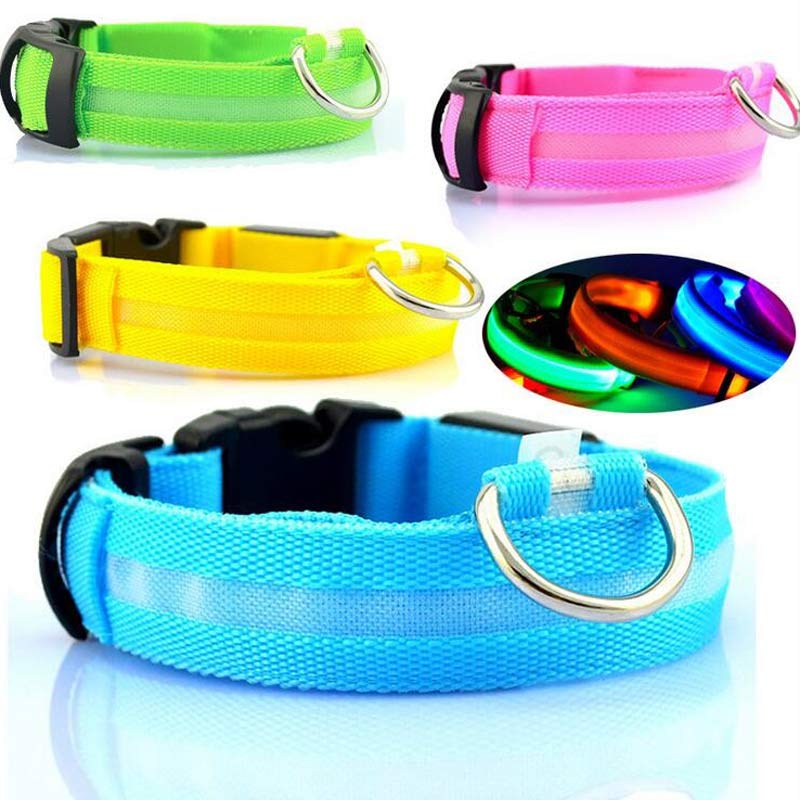 Nylon LED Pet Dog Luminous Collar Night Safety Flashing Glow In Dark Dog Cat Leash Adjustable Pet Supplies photo 2