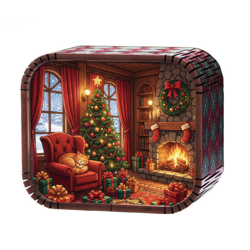 Mini Wooden Christmas Wind Up Music Box photo 4