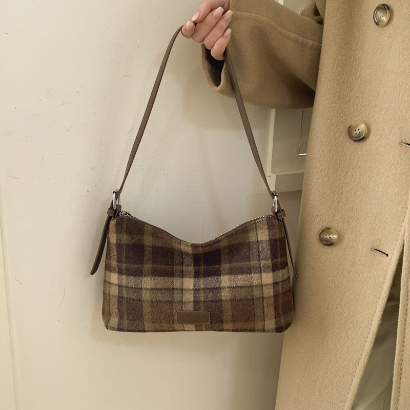 Multifunctional Retro Plaid Commuter Shoulder Crossbody Bag photo 5