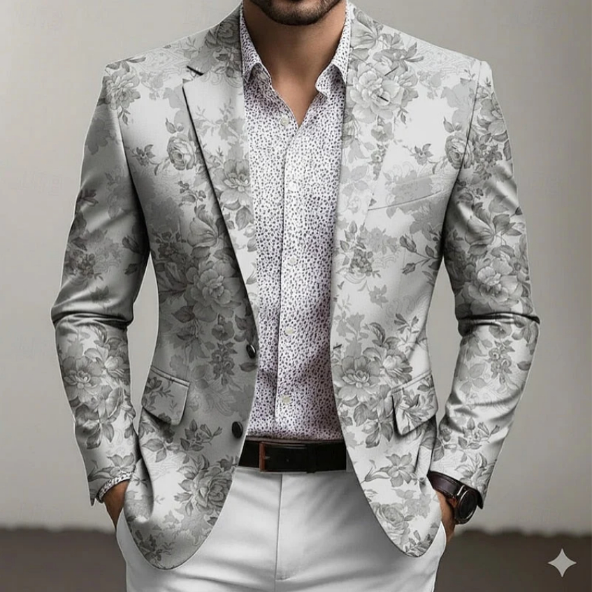Two-button Suit Jacket With Digital Print photo 1