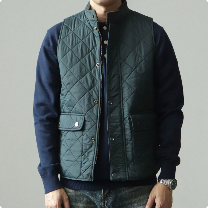 Men's American-style Retro Casual Khaki Solid-color Crew-neck Plaid Work Jacket photo 1