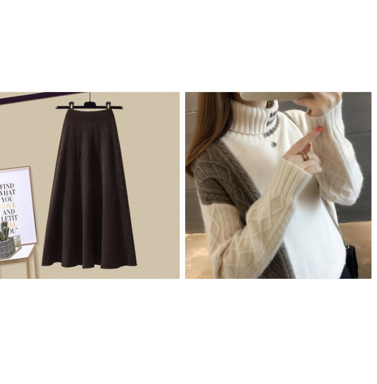 High-waisted A-line Knitted Skirt For Women photo 7