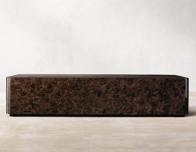 Wabi-sabi-style Solid Wood Burl-top Coffee Table Vintage Multi-functional Storage Tray photo 5