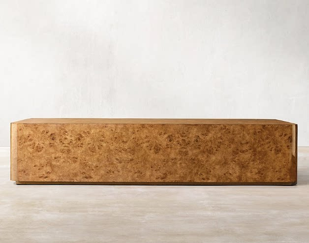 Wabi-sabi-style Solid Wood Burl-top Coffee Table Vintage Multi-functional Storage Tray photo 3